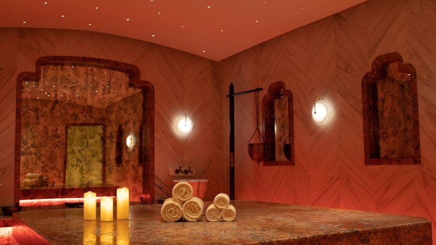 luxurious turkish hammam with cozy ambiance